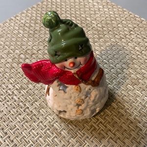 Hallmark Snowman Candle Ceramic Tea Light Holder By Jan Karon